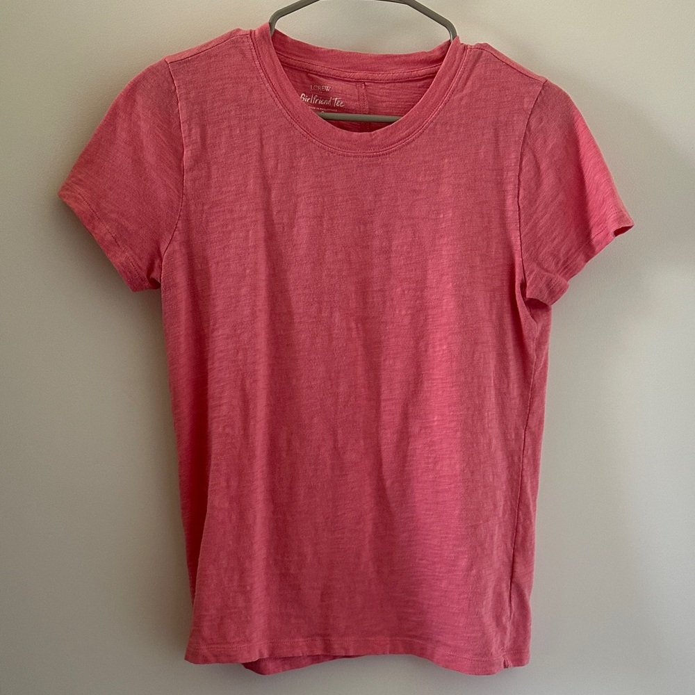J. Crew Girlfriend Tee in Pink